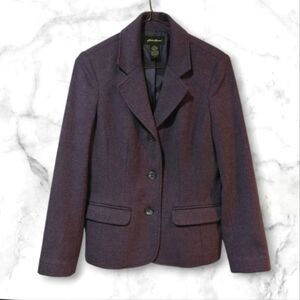 Eddie Bauer Angora Rabbit Hair And Wool Blazer Small Posh Purple Vintage